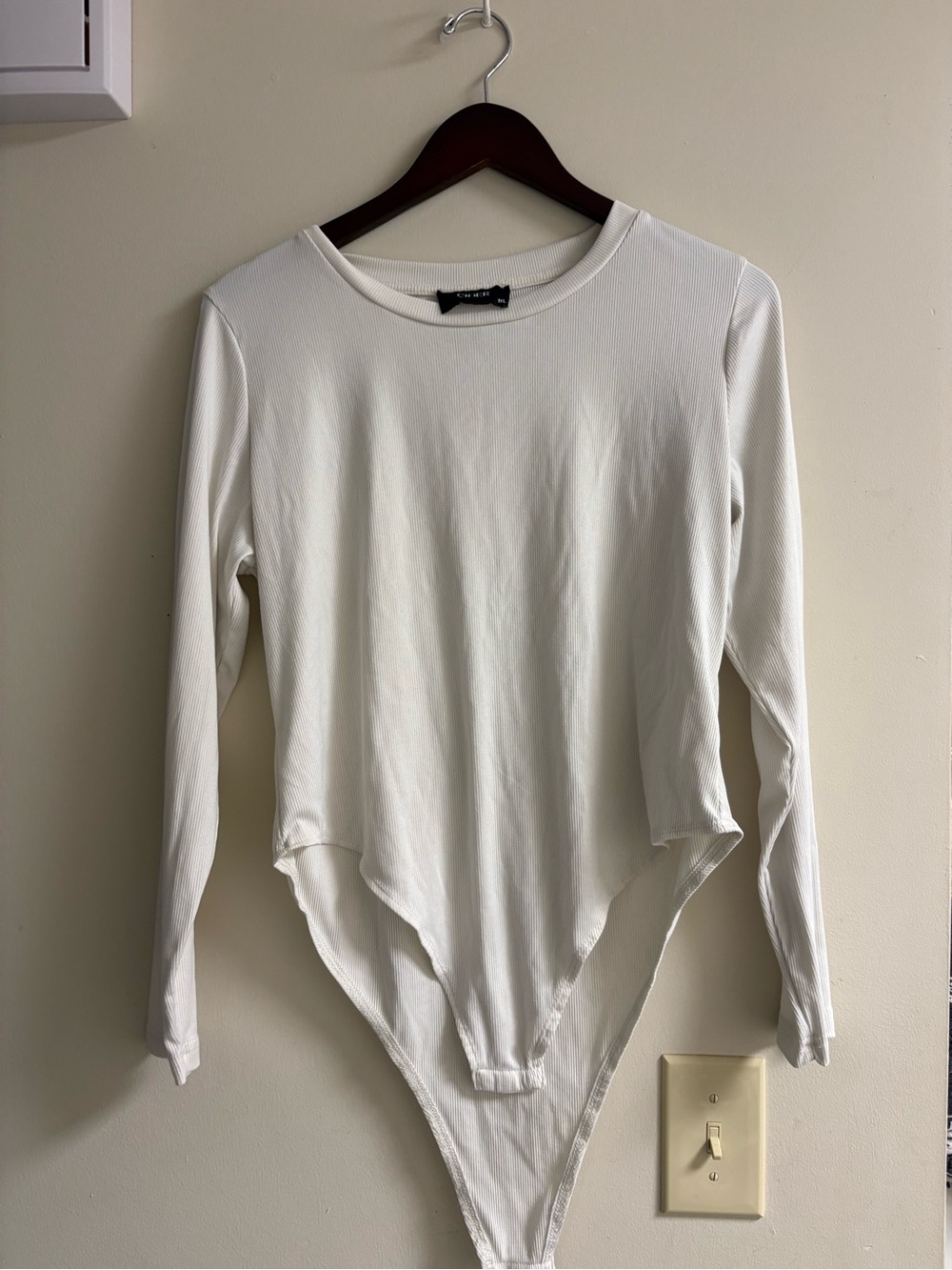 Cider White Long-Sleeve Crewneck Bodysuit